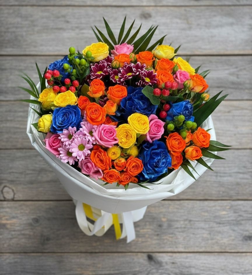 Букет цветов из: Розы и Хризантемы в Знаменское Одинцовского района