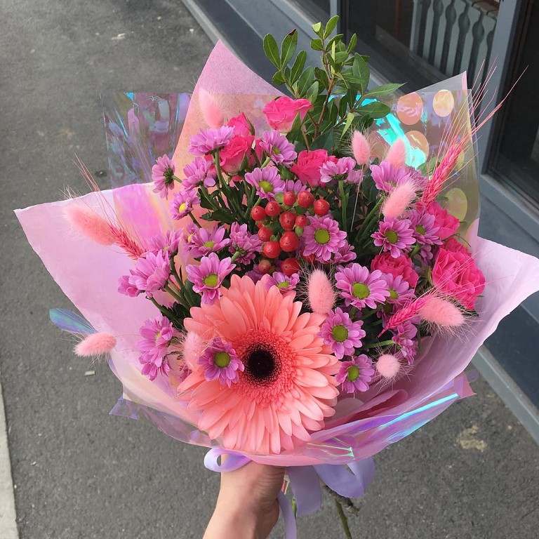 Букет цветов из: Розы, Герберы и Хризантемы в Знаменское Одинцовского района