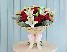 Букет цветов из:  Лилии и Розы #REPLACE_PRED# Знаменское Одинцовского района