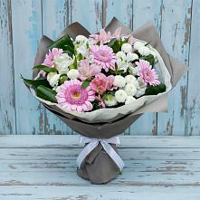 Букет цветов из:  Герберы, Альстромерии и Хризантемы в Знаменское Одинцовского района