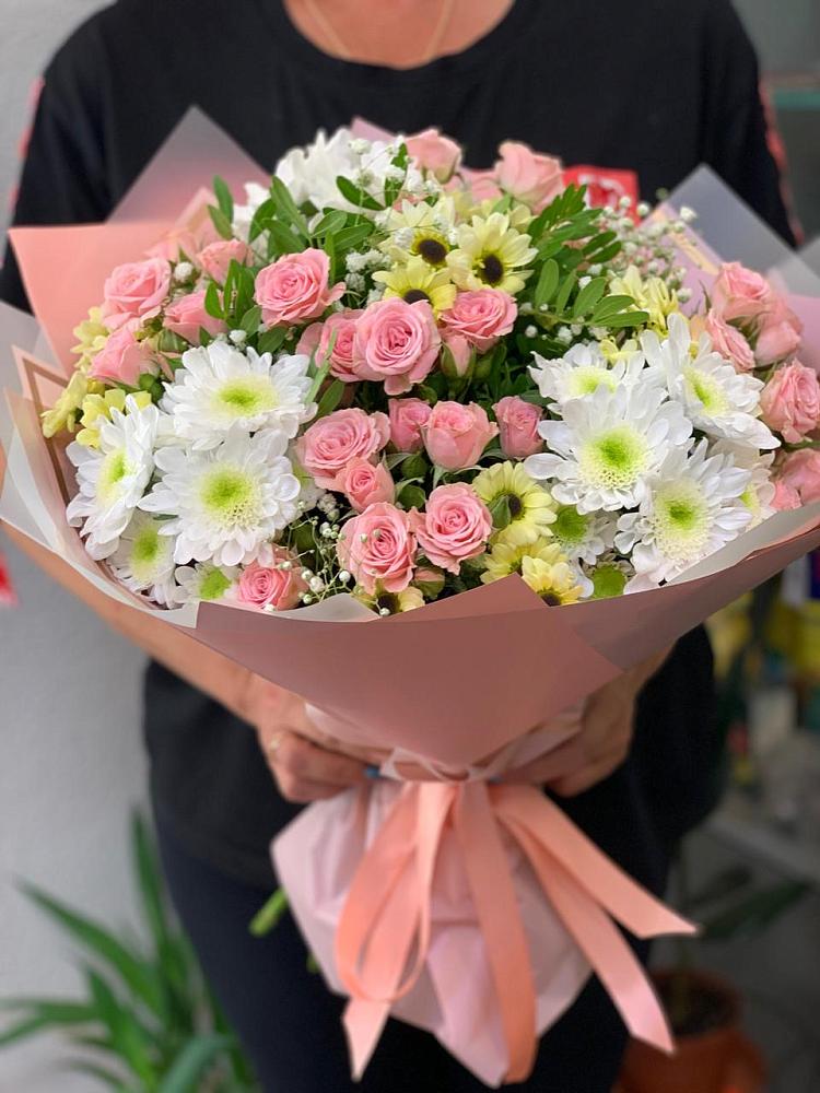 Букет цветов из: Розы и Хризантемы в Знаменское Одинцовского района