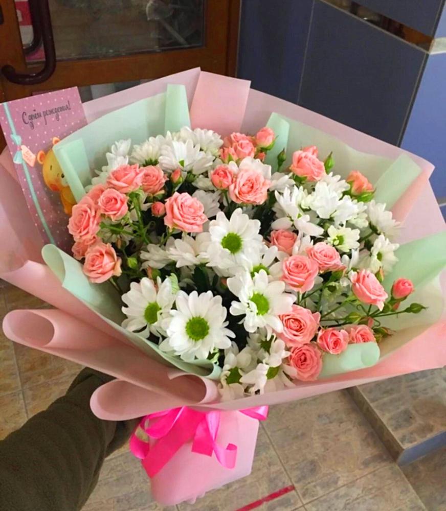 Букет цветов из: Розы и Хризантемы в Знаменское Одинцовского района