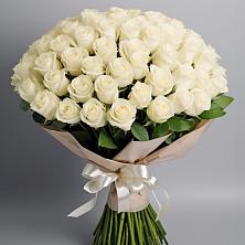 Букет 101 беля роза Белоснежка в Знаменское Одинцовского района