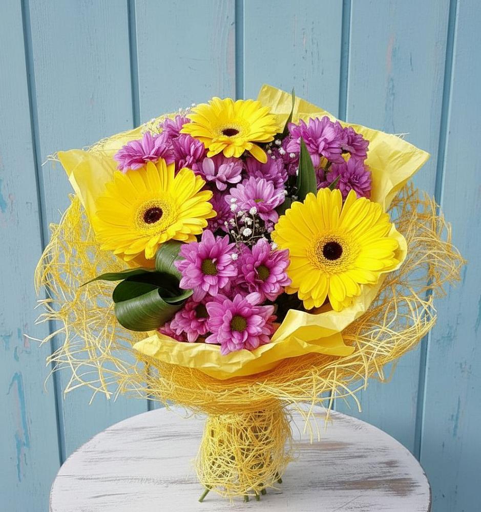 Букет цветов из: Хризантемы и Герберы в Знаменское Одинцовского района