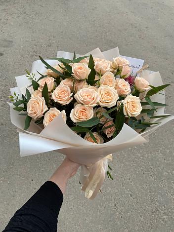 Букет Кремовые розы Латте в Знаменское Одинцовского района