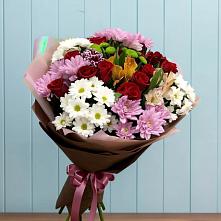 Букет цветов из:  Розы, Хризантемы и Альстромерии в Знаменское Одинцовского района