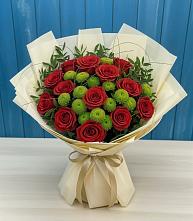 Букет цветов из:  Розы и Хризантемы в Знаменское Одинцовского района