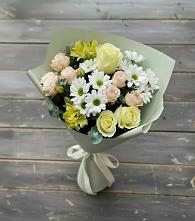 Букет цветов из:  Альстромерии, Розы и Хризантемы в Знаменское Одинцовского района