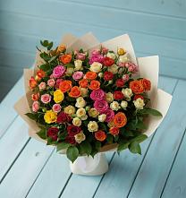 Букет Микс из разноцветных кустовых роз в Знаменское Одинцовского района