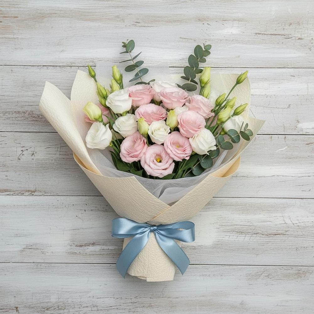 Букет цветов из: Лизиантусы в Знаменское Одинцовского района